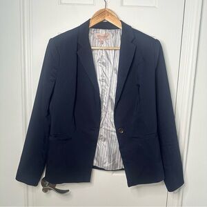 Philosophy Women's Navy Blue Blazer Single Breasted Career Workwear Old Money 6